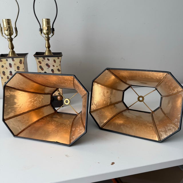 Late 20th Century Giraffe Tole Pagoda Table Lamps - a Pair For Sale - Image 10 of 11