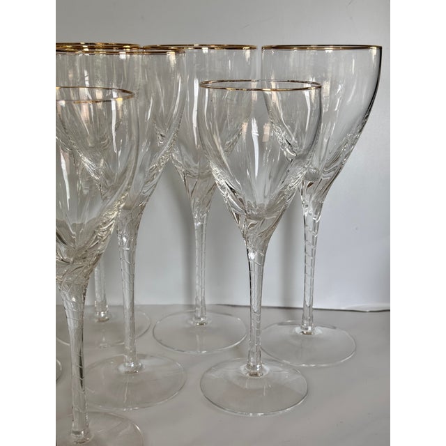 Glass Lenox Encore Gold Water & Wine Goblets - Set of 15 For Sale - Image 7 of 11