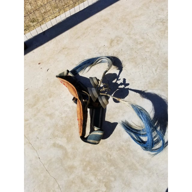 19th century parade horse sleigh bells...with dyed horse hair inserts and leather and cloth straps.. the bells sound...