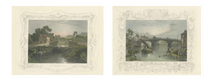 Hand-Colored Engravings of Windsor Views, England, 1840, Set of 2
