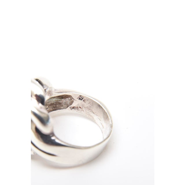 Vintage Sterling Silver Ring With Interlocking Circles, 1960's, Size 8 For Sale - Image 9 of 10