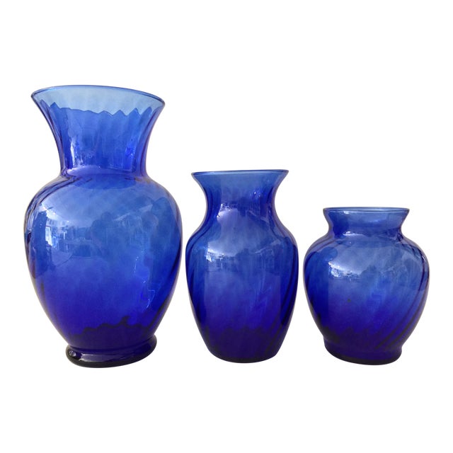 Cobalt Large Runner Vase Handmade Products Handmade Products Vases