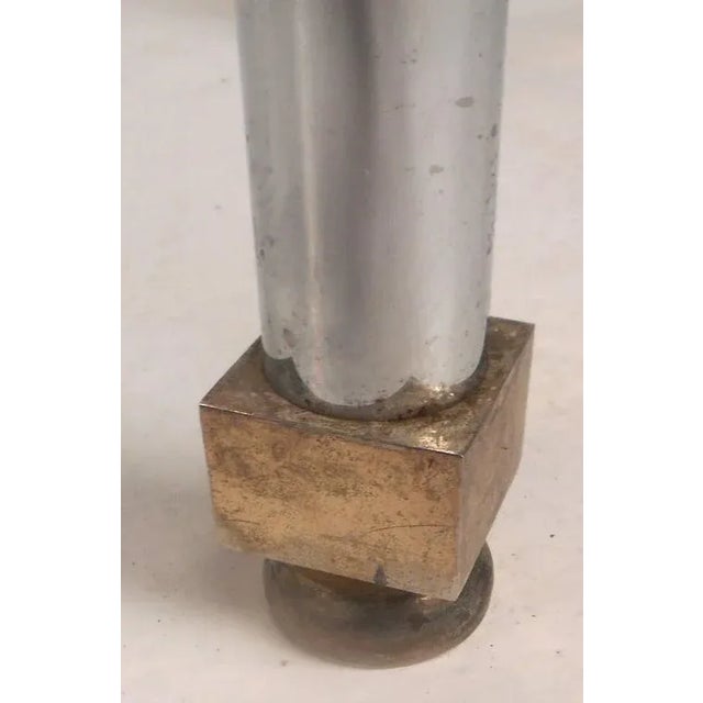 Maison Jansen Style Mid-Century Modern Chrome & Brass Console Table For Sale In New York - Image 6 of 8