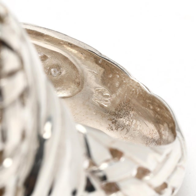 Slane Large Oval Basketweave Ring, Sterling Silver, Ring Size 7 For Sale - Image 4 of 7