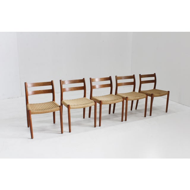 Set Vintage Danish dining room chairs designed by Niels Otto Moller model 84 designed in the 1960s. High quality danish...