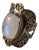 1980s Sterling Silver & Bezel Set Labradorite Gemstone Ring - Size 10 Signed Ph For Sale