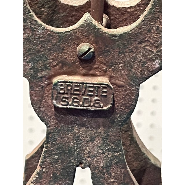 Metal Antique French Breveté s.g.d.g. Cast Iron Two-Pan Balance Scale, Circa 1890 For Sale - Image 7 of 7