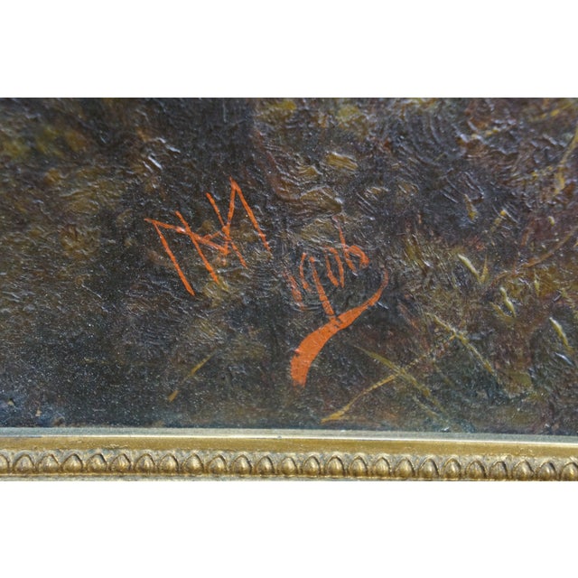 Antique 1906 Henry Maidment Pastoral Country Landscape Oil Painting 32" For Sale - Image 4 of 13