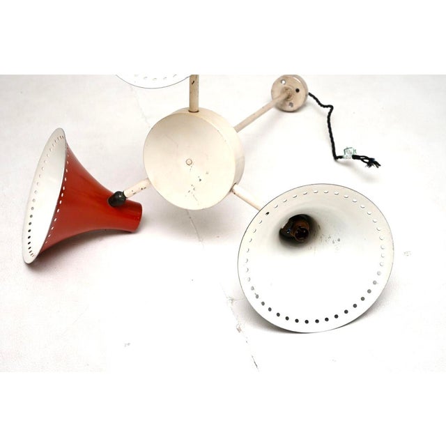 Black Vintage Italian Tricolour Chandelier, 1950s For Sale - Image 8 of 9