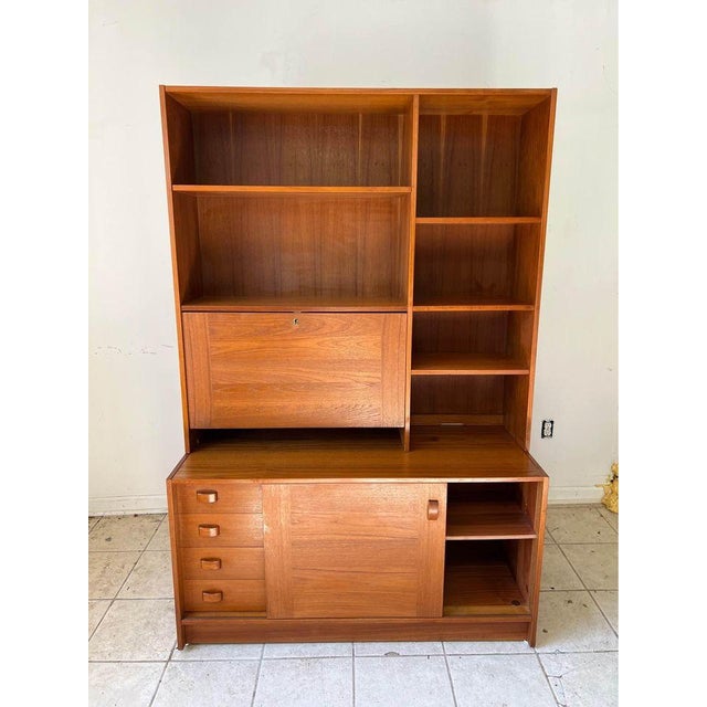 Mid 20th Century Domino Møbler Mid Century Modern Danish Teak Two Part Bookcase Wall Unit For Sale - Image 5 of 11