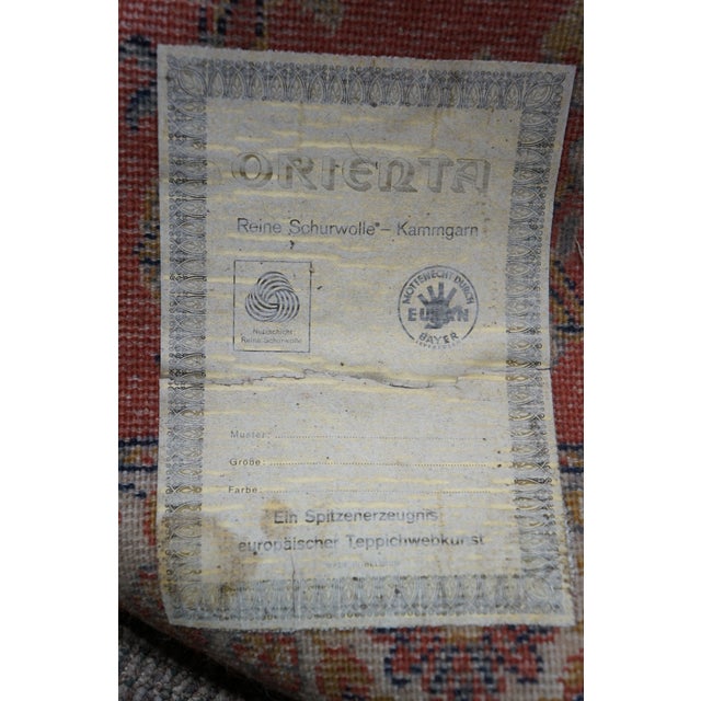 Red Vintage Belgian Oriental 100% Wool Floral Rug Runner Carpet Mat 33" X 63" For Sale - Image 8 of 12