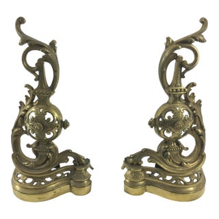 19th Century French Napoleon III Bronze Andirons - a Pair For Sale