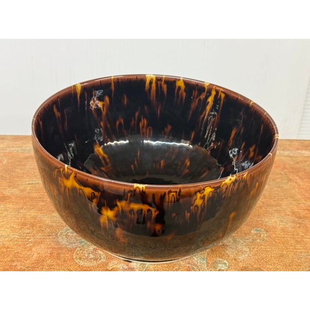 Brown Martino Interiors Tortoiseshell Glaze Ceramic Bowl For Sale - Image 8 of 12
