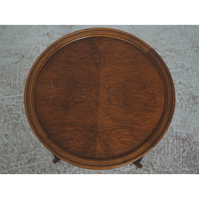 Traditional Baker Faux Bamboo Round Accent Table For Sale - Image 3 of 14