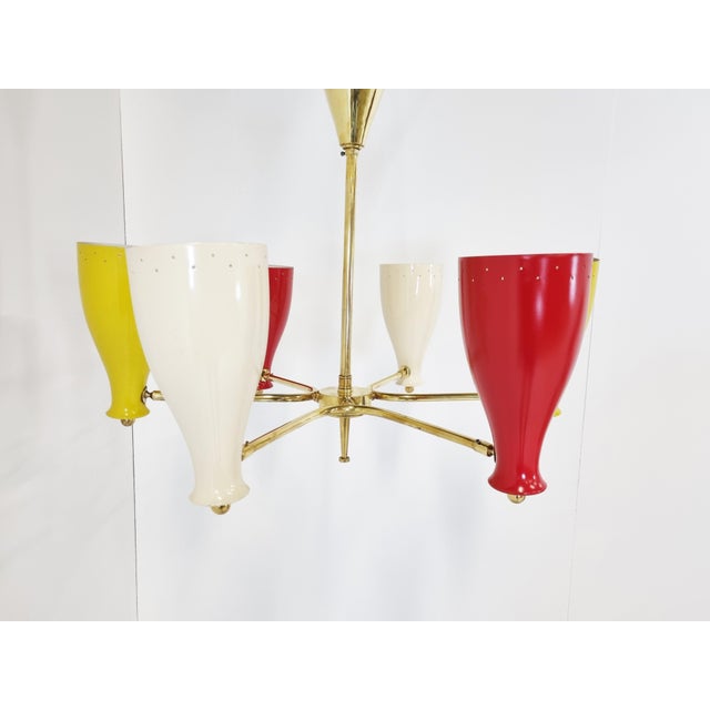Brown Mid-Century Coloured Chandelier, 1950s For Sale - Image 8 of 13