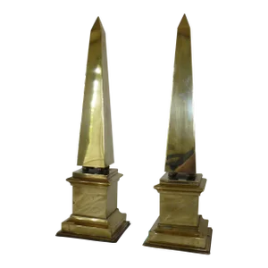 Pair of Vintage Brass Obelisks