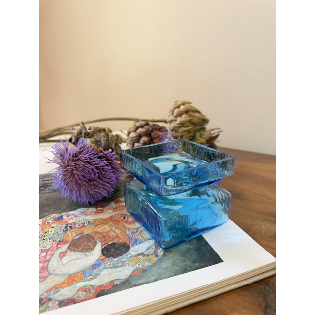 Aqua Blue Pala Glass Vase by Helena Tynell for Riihimäen Lasi, Finland, 1964 For Sale - Image 15 of 18