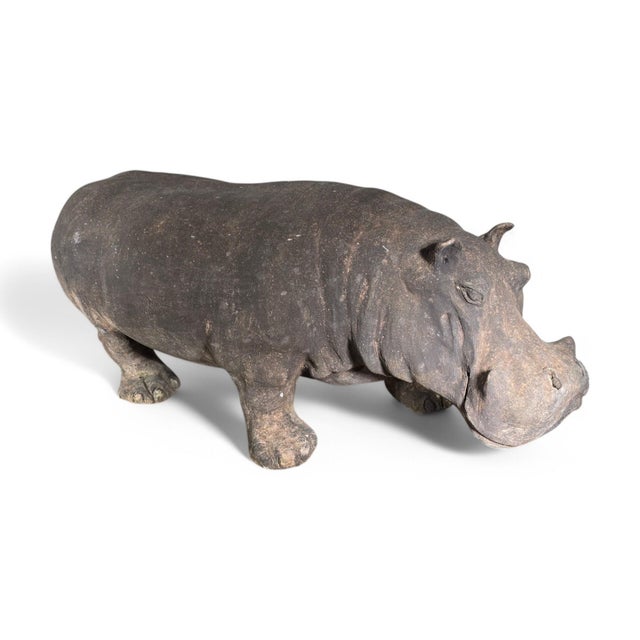Charming and decorative terracotta hippopotamus crafted in tuscany during the 1950s. This striking piece exemplifies the...