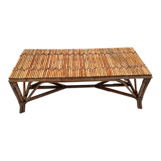 Palecek Bamboo and Rattan Coffee Table for National Geographic Home Collection For Sale