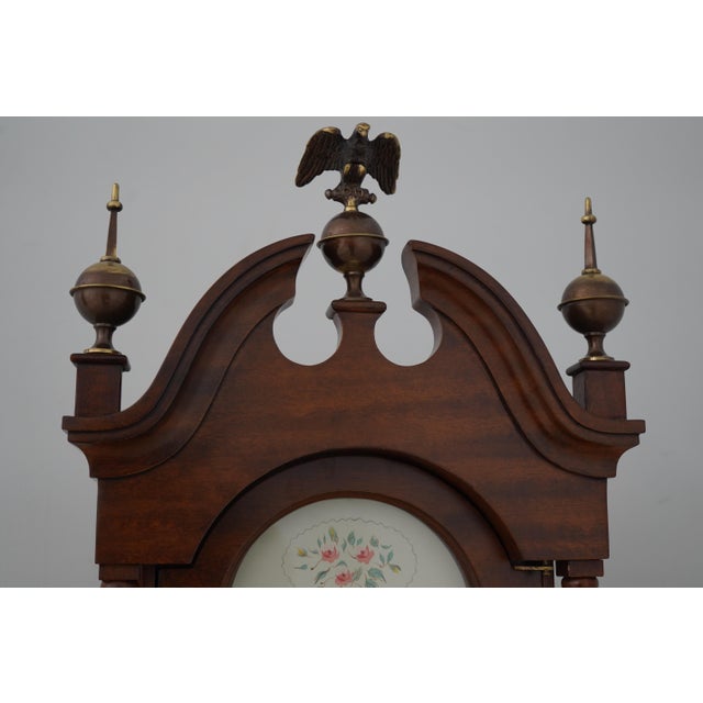 Elmer Stennes Mahogany Dropleaf Dwarf Grandfather Hall Clock For Sale - Image 9 of 12