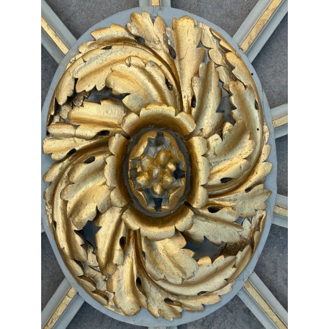 This is a 19th-century French Ciel de Lit, wooden frame partially gilded and originally painted “Trianon” grey. It is...