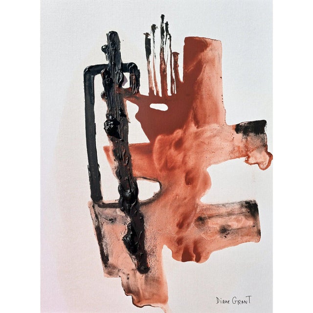 Abstract 16.5" by 20.5" Abstract Figurative Primitivist Original Painting For Sale - Image 3 of 6