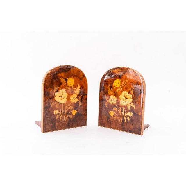 Bookends in Polished Wood with Inlays, 1960s, Set of 2 For Sale - Image 12 of 12
