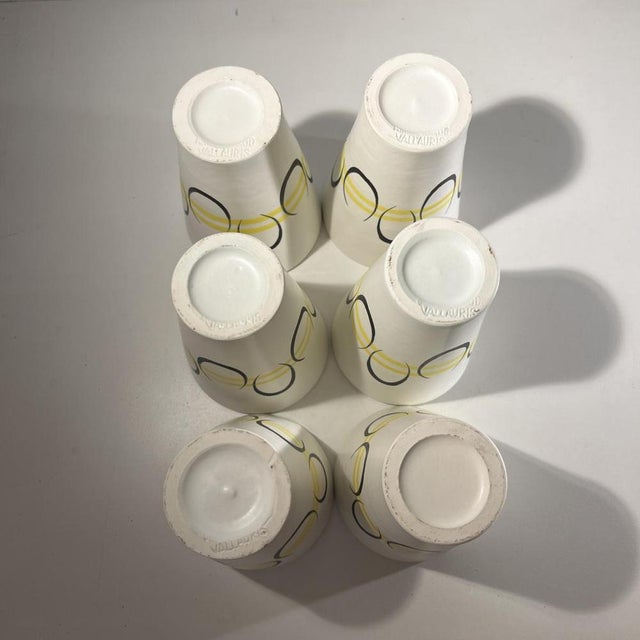 Ceramic Pitcher and Cups by André Baud for Vallauris, 1960s, Set of 7 For Sale - Image 12 of 15