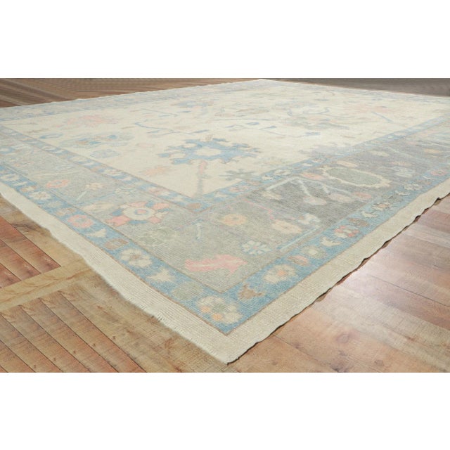 Modern Style Turkish Oushak Rug, 12'00 X 14'11 For Sale In Dallas - Image 6 of 9
