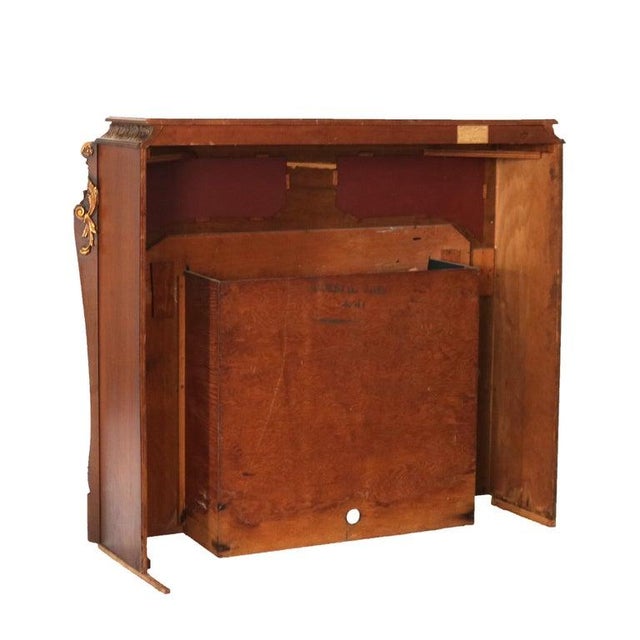 Antique French Louis XV Style Foliage Carved Walnut & Gilt Fireplace Mantle For Sale - Image 14 of 14