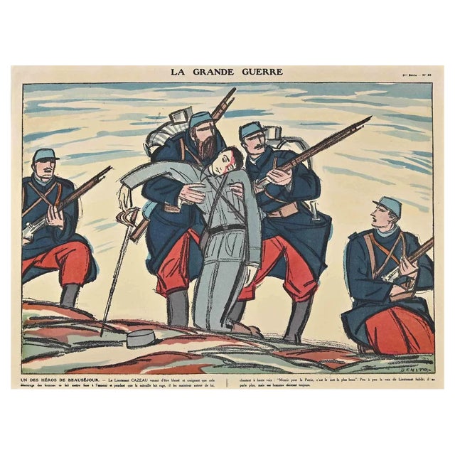 Benito, La Grande Guerre, Woodcut, Early 20th-Century For Sale