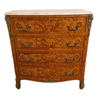 French-Style Marble-Top Commode For Sale