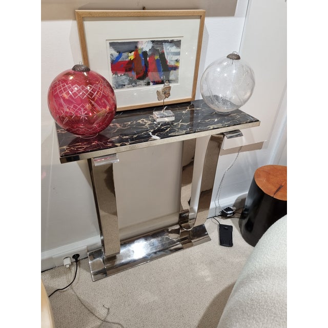 Vintage Art Deco Chrome Console For Sale In Chicago - Image 6 of 6