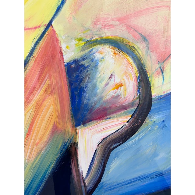 Blue Circa 1995 Albert E. Smith Custom Framed Abstract For Sale - Image 8 of 12