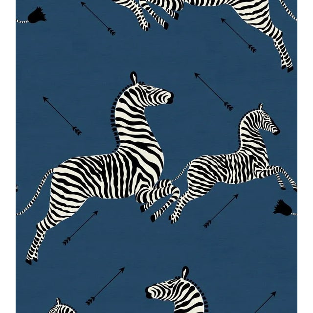 Traditional The House of Scalamandré Zebras Fabric, Denim For Sale - Image 3 of 3