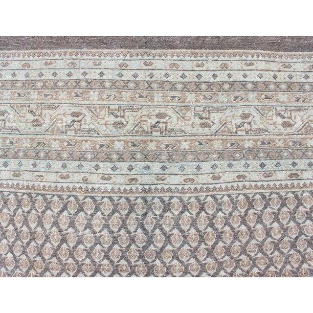 Gray Antique Persian Tabriz Rug With Small-Scale All-Over Design and Gray Background 6'9 X 10'2 For Sale - Image 8 of 13