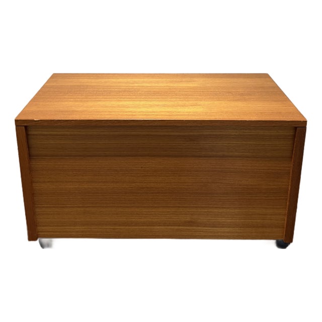 1960s Danish Modern Teak Blanket Chest / Storage Trunk on Casters For Sale