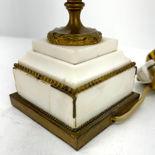 Small 19th Century Marble Gilt Bronze Table Lamp For Sale - Image 10 of 12