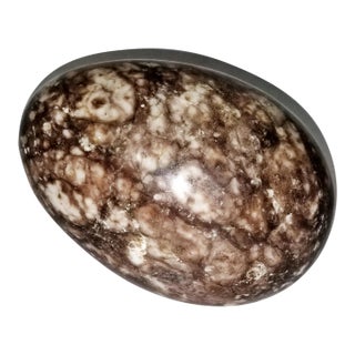 1950s Solid Marble Egg Paperweight Decor For Sale
