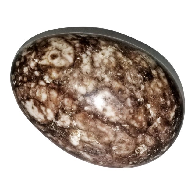 1950s Solid Marble Egg Paperweight Decor For Sale