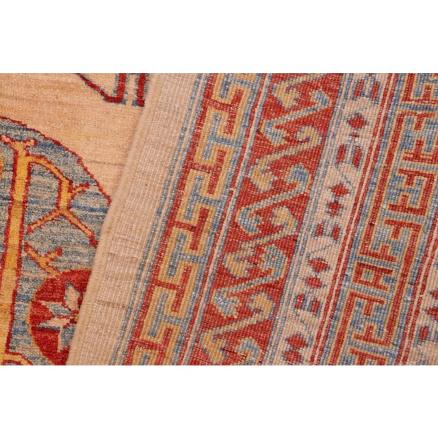 Beige Oriental Ziegler Beige Rust Hand-Knotted Wool Rug - 6'2'' X 7'10'' For Sale - Image 8 of 8