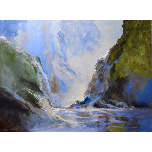 Contemporary Landscape Oil Painting, "Glissade" Cliff-Side For Sale - Image 9 of 11