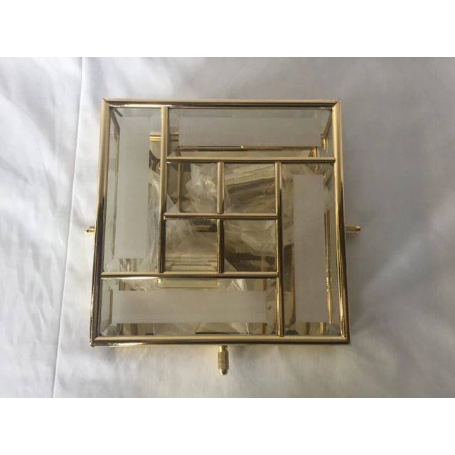 2 lights gold plated mid century flush ceiling light