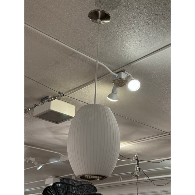 Modern George Nelson for Herman Miller Nelson Cigar Bubble Pendant Light For Sale - Image 3 of 12