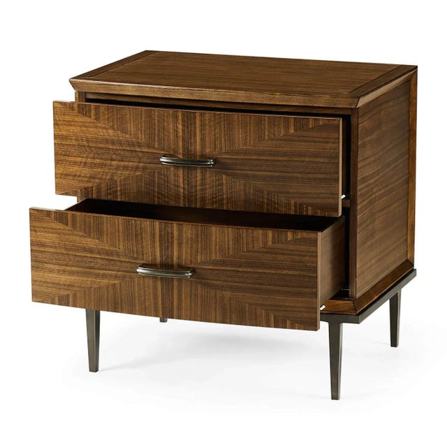 Mid Century Style Walnut Nightstand For Sale - Image 4 of 11