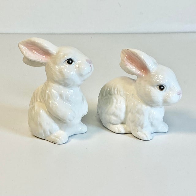 1950s Vintage Boho Chic Arts & Crafts Ceramic Bunny Figural - A Pair, Easter. For Sale - Image 12 of 15