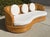 Contemporary 1980s Vintage Curved Pencil Reed Rattan Sofa, With New Sunbrella Upholstery For Sale - Image 3 of 14