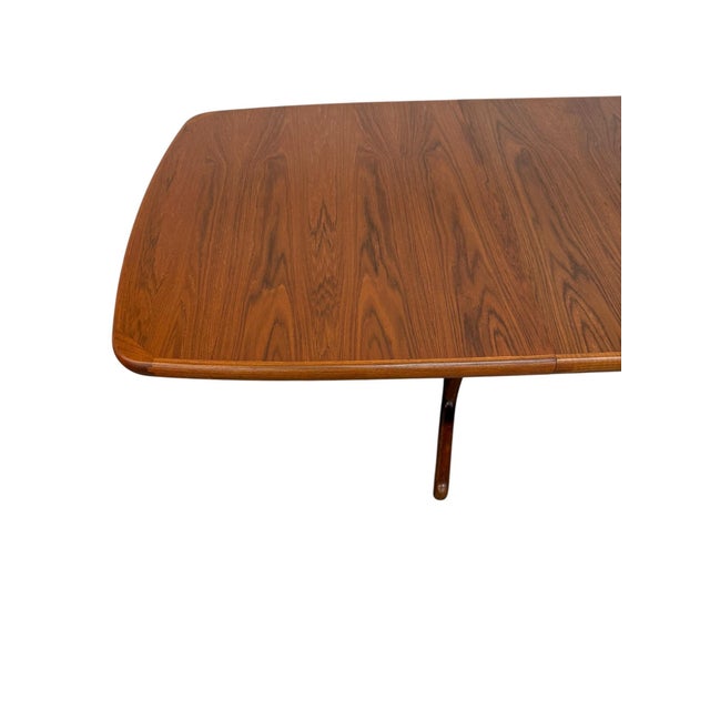 Vintage Danish Modern Teak Dining Table W/2 Leaves - Refinished! For Sale - Image 9 of 12