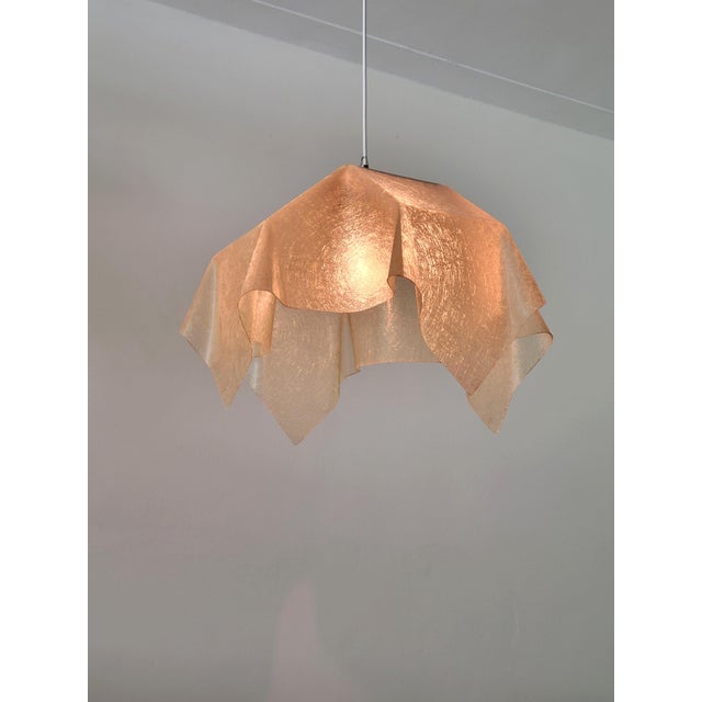 Plastic Fazzoletto Pendant Lamp by Salvatore Gregorietti for Valenti Luce, Italy 1970s For Sale - Image 7 of 13