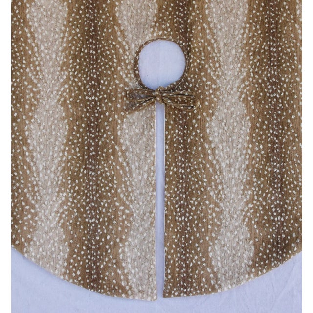 X-Large 53" Custom Tailored Deer Fawn Velvety Chenille Christmas Tree Skirt For Sale - Image 4 of 9